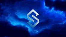a blue background with a letter s in the middle