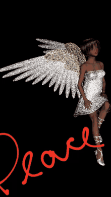 angel peace wings sparkle glitters