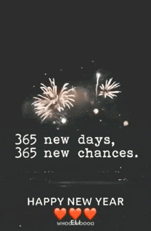 a happy new year greeting card with fireworks in the background