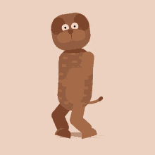 a cartoon dog with a collar is walking on a beige background