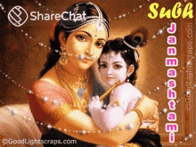 Subh Janmashtami Mother And Son GIF