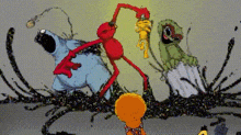 a cartoon of sesame street characters including elmo