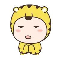a cartoon character wearing a tiger costume with a surprised look on his face