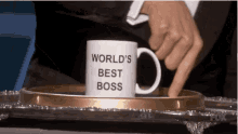 worlds best boss mug spinning