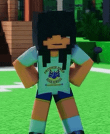 a girl in a phoenix high school t-shirt