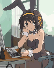 Haruhi Bunny Girl GIF - Haruhi Bunny Girl Bunny Suit GIFs