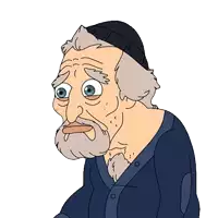 a cartoon of an old man with a beard and a hat