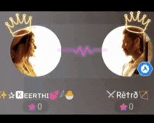 a picture of a man and a woman with crowns on their heads