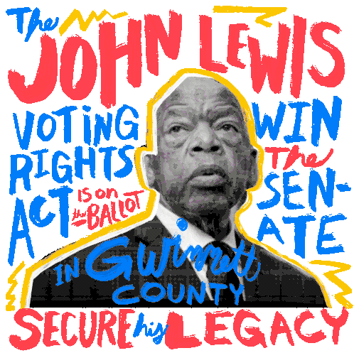 John Lewis Voting Rights Sticker - John Lewis Voting Rights Voting Rights Act Is On The Ballot Stickers