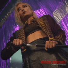 Pulling Sword Out Pom Klementieff GIF - Pulling Sword Out Pom Klementieff Mission Impossible Dead Reckoning Part One GIFs