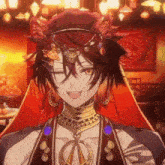 a close up of a cartoon character wearing a crown and earrings