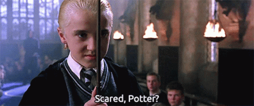 Scared Potter Malfoy GIF - Scared Potter Malfoy Duel GIFs