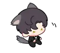 a cartoon drawing of a person with a cat ear