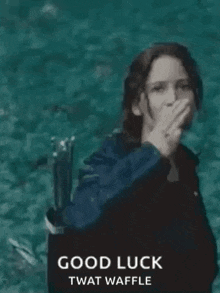 Good Luck Three Finger Salute GIF - Good Luck Three Finger Salute Katniss Everdeen GIFs