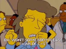 The Simpsons Wont Somebody Please Think Of C Plus S GIF
