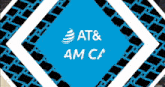 an at & t ad with a blue background