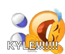 a cartoon smiley face with its mouth open and tears coming out of it is laughing .
