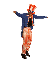 Uncle Sam Dancing Uncle Sam Costume Sticker - Uncle Sam Dancing Uncle Sam Costume Lets Celebrate Stickers