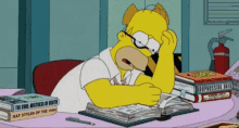 Homer Simpson Studying GIF - Homer Simpson Studying Cramming GIFs