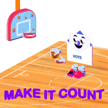 make it count your vote counts your vote matters ballot basketball
