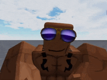 a cartoon character wearing sunglasses and a smile
