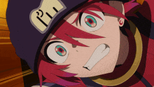 a close up of a person 's face with a hat that says i 'm