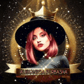 a picture of alexandra purbasha with a gold crown on her head