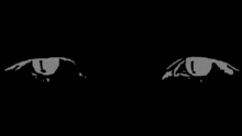 a black and white image of a person 's eyes with the words " i 'm a ghost " below them