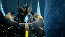a cartoon drawing of a robot with horns and wings