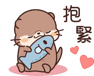 Otter Hug Sticker - Otter Hug Fish Stickers