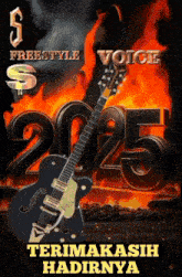 a poster for s freestyle voice with a guitar in front of the number 2025