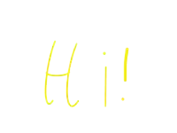 the word bye is written in yellow letters on a white background