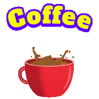 a cartoon bunny is jumping out of a cup of coffee