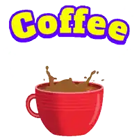 a cartoon bunny is jumping out of a cup of coffee