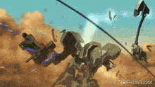 a gif from gifrun.com shows two robots fighting