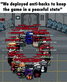 among us is being played in a peaceful state according to a meme