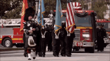station19 fire trucks bagpipes funeral funeral procession