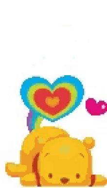 Pooh Rainbow GIF - Pooh Rainbow Heart GIFs