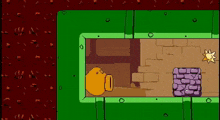 a cartoon of a man and a snail in a maze
