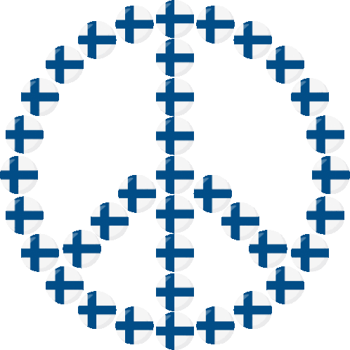 Finland Flag Peace Sign Joypixels Sticker