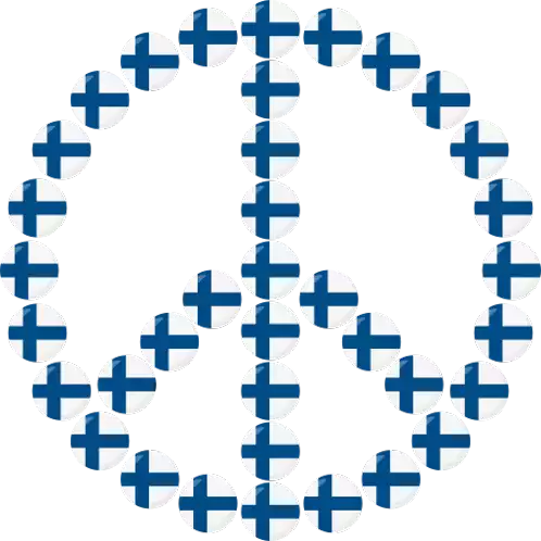 Finland Flag Peace Sign Joypixels Sticker - Finland Flag Peace Sign Peace Sign Joypixels Stickers
