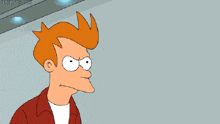 fry from futurama is screaming with the words shut up written below him