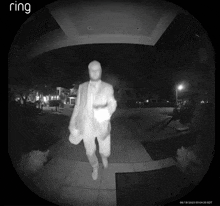 a ring doorbell shows a man in a suit