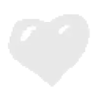a pixel art illustration of a white heart with a hole in the middle .