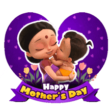 a happy mother 's day card with a woman kissing a baby