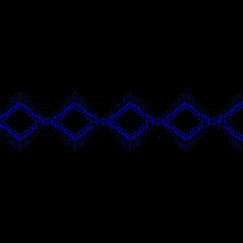 a black background with a row of blue squares
