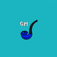 a blue pipe with the letters gm on it