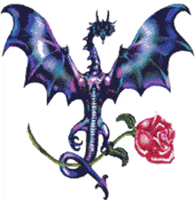 dragon dragon with rose dragon rose dragon wings rose