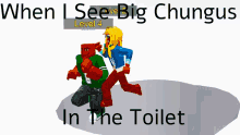 When I See Big Chungus In The Toilet Running GIF