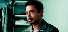 a close up of a man 's face with the words " stop f * cking with me tom "